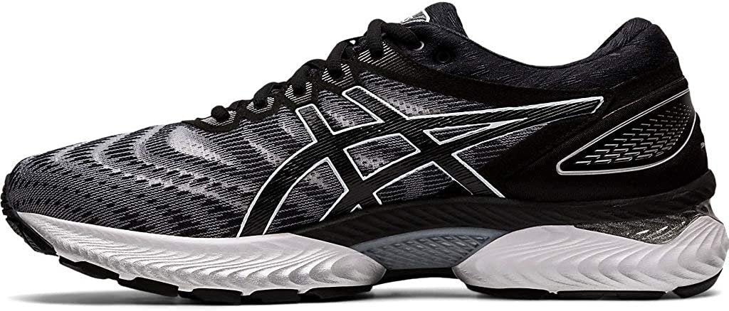 ASICS Men's Gel-Nimbus 22 Running Shoes, 9.5, White/Black