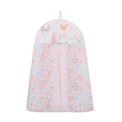NoJo Sweet Forest Friends 4 Piece Crib Bedding Set -  Pink, Aqua, Grey & White