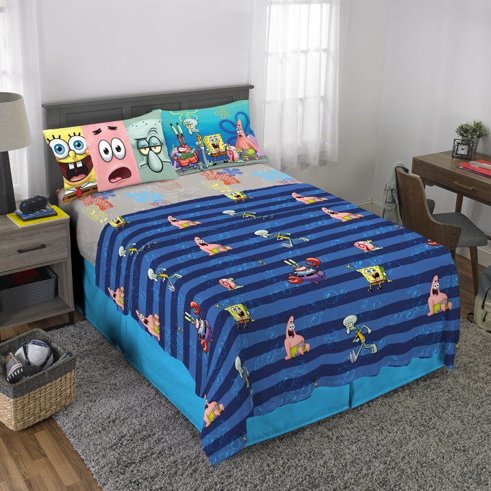 Franco Kids SpongeBob SquarePants 4 Piece Full Size Sheet Set