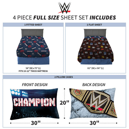 Franco Kids Bedding Soft Microfiber WWE Super Stars Full Size Sheet Set