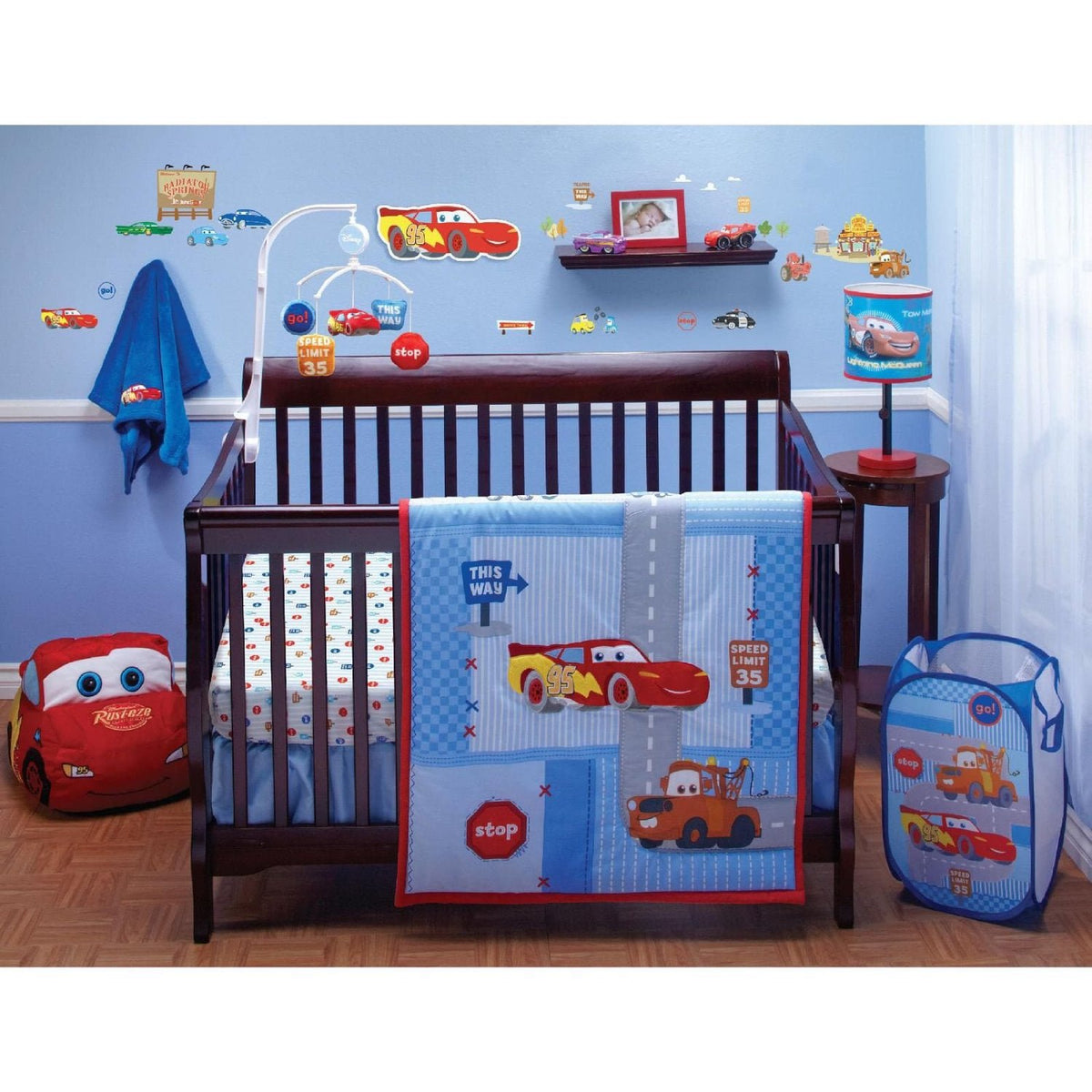 Disney Car's "Little Racer" Four Piece Crib Bedding Set
