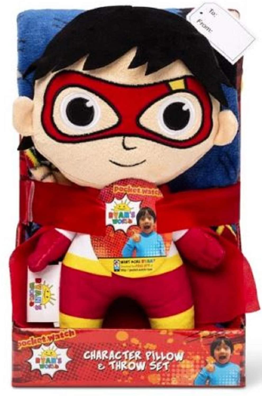 Kids Plush Blanket and Ryan Pillow Set Plush Travel