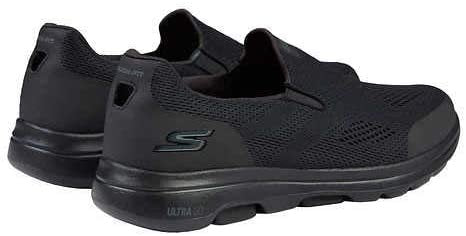 Skechers Men's GO Walk - APPRIZE Walking Shoe - ULTRA GO Cushioning - Black or Navy (Black, 9.5)