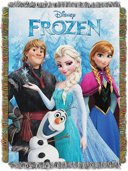 Disney Frozen, Woven Tapestry Throw Blanket, Multi Color, 1 Count