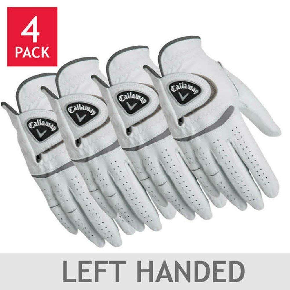 Callaway Men's Leather Golf Glove 4-pack: Right and/or Left Handed (Small, left)