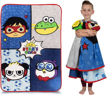 Franco Kids Bedding Super Soft Micro Raschel Blanket, 62 in x 90 in, Ryan’s World