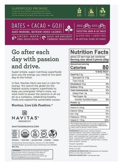Navitas Organics Superfood Power Snacks, Blueberry Hemp