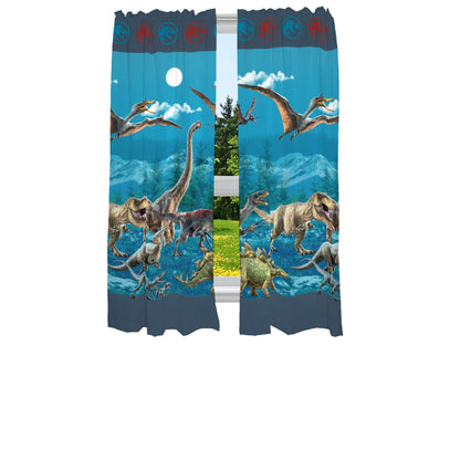 Jurassic World Dominion Kids Room Window Curtain Panels Drapes Set, 82" x 63"