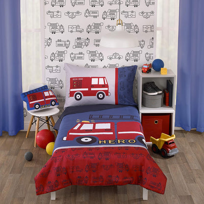 Carter's Firetruck 4 Piece Toddler Bedding Set