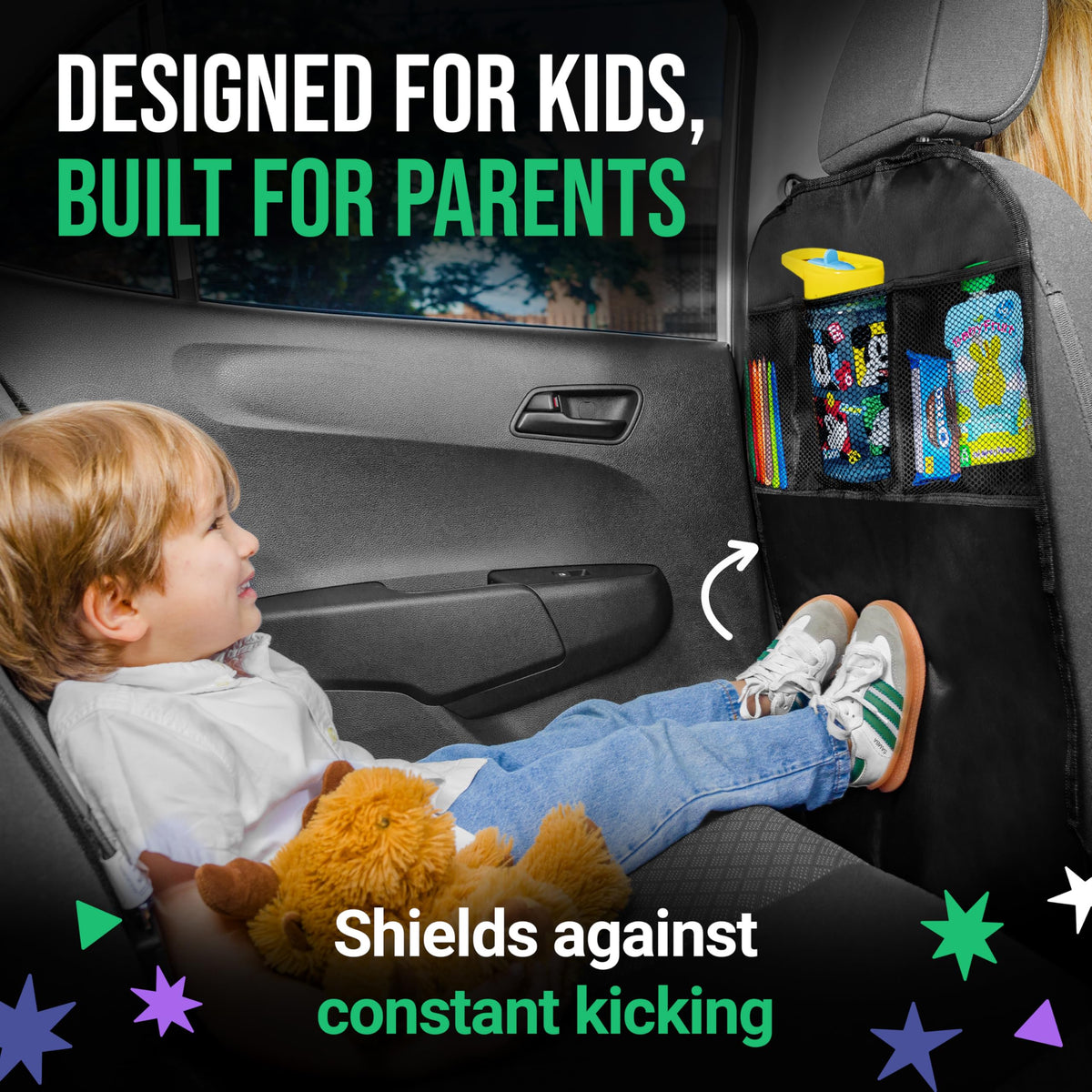 Todays Kids 2 Pack Kick Mats Back Seat Protector - Backseat Car Organizer for Kids, Car Storage Organizer, Back Seat Cars Organizers, Cars Organizers Backs Seats, Travel Accessories