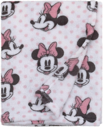 Disney Princess Pink & Purple Aurora, Snow White, & Cinderella Super Soft Baby Blanket, Pink, Purple