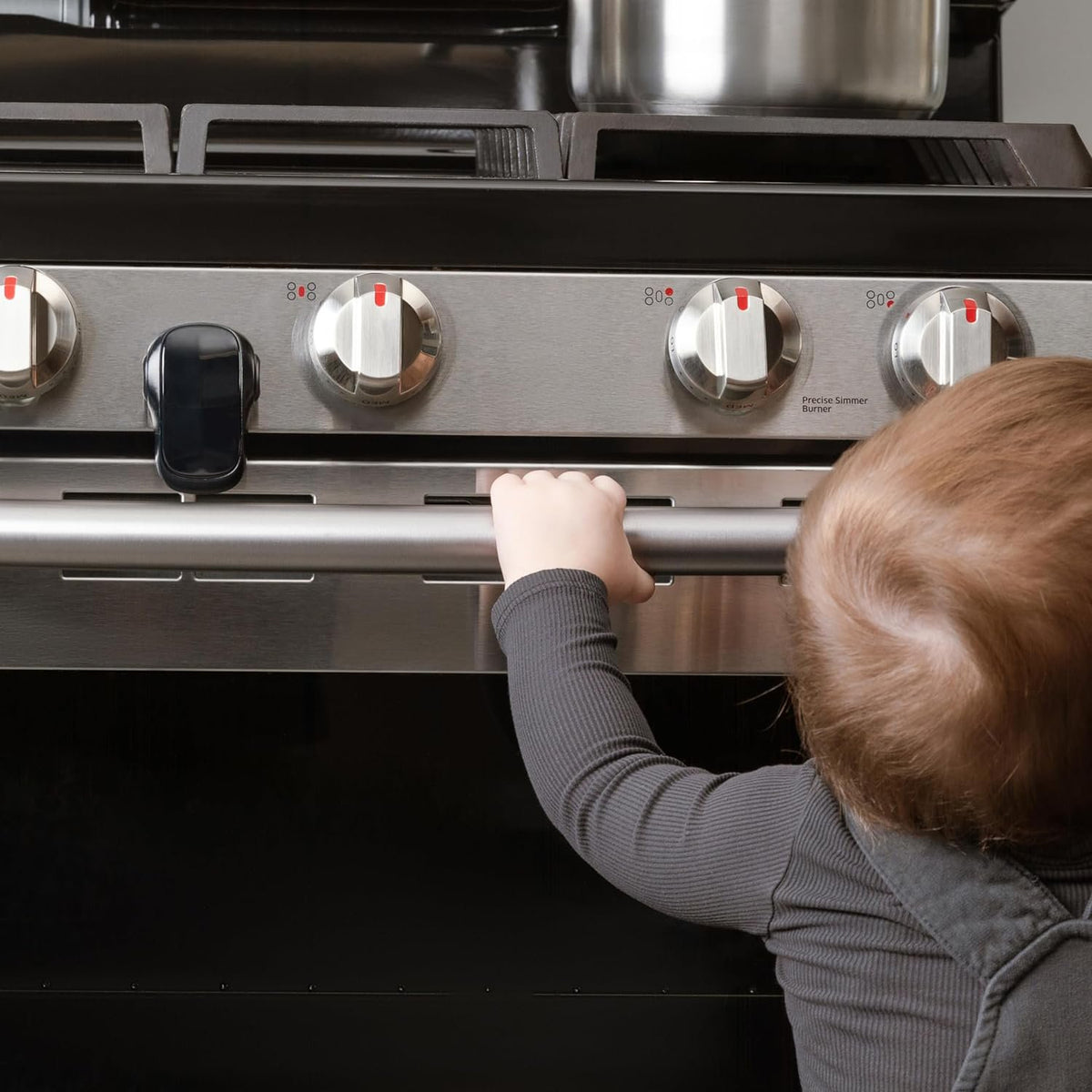Todays Kids Oven Door Baby Proofing Heat-Resistant Lock - Oven Lock Child Safety, Baby Safety Products for Childproof Home - Strong 3M Adhesive, Easy Installation, One-Hand Use, No Tools