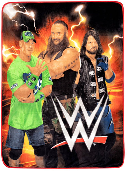 WWE Logo Blast Kids Plush Throw Blanket, 46" x 60"