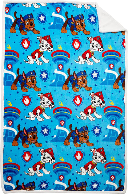 Franco Paw Patrol Soft Premium Plush Sherpa Blanket Throw, 60 in x 90 in