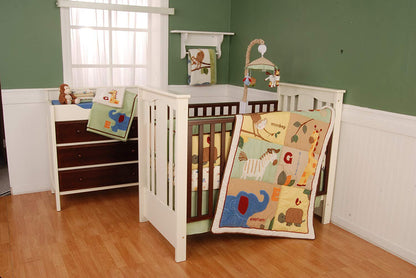 Safari Animals 4 Piece Crib Bedding Set