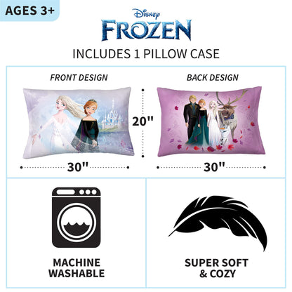 Disney Frozen 2 Reversible Standard Size Pillowcase, 20 in x 30 in