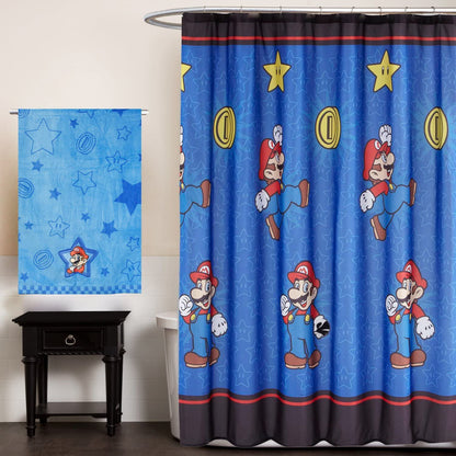 Nintendo "Super Mario Simply The Best Microfiber Shower Curtain, 70 by 72-Inch