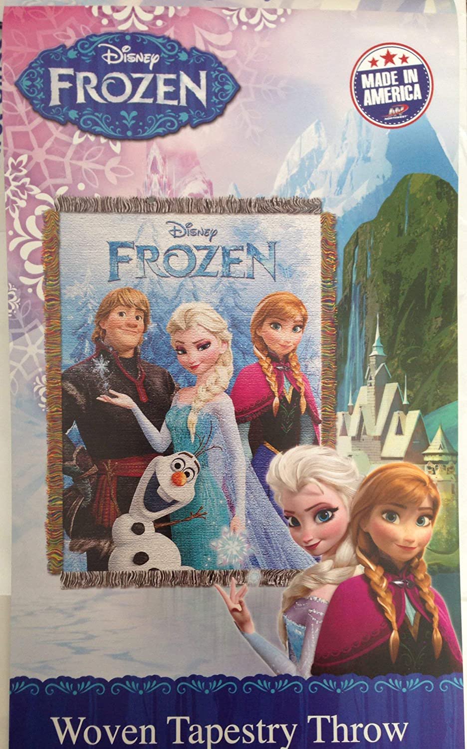 Disney Frozen, Woven Tapestry Throw Blanket, Multi Color, 1 Count