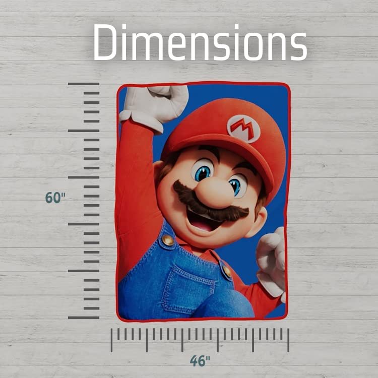 Super Mario Bros. Movie Micro Raschel Throw Blanket, 46 in x 60 in