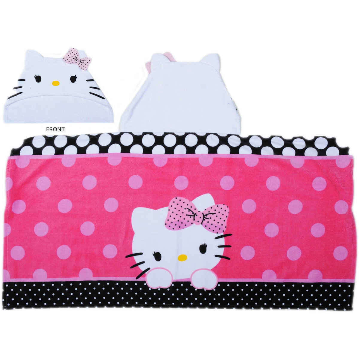 Hello Kitty Dots J'Adore Hooded Towel Wrap, 1 Each