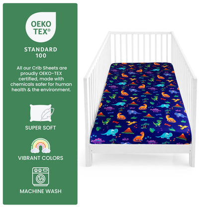 Today's Kids 1-Pack Monster Truck Fitted Baby Crib Sheet Boy - Soft & Breathable Printed Nursery Toddler Bed Sheets for Boys, Elastic Edge with Deep Pockets, Machine Washable, Fits 28" x 52" Mattress