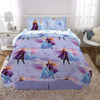 Disney Frozen 2 Kids Bedding 7 Piece Full Comforter and Sheet Set with Shams, Full Size