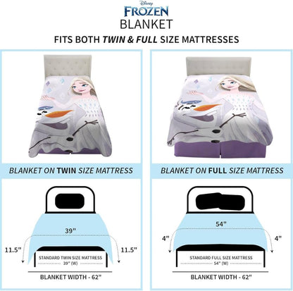 Disney Frozen 2 Plush Micro Raschel Blanket, 62 in x 90 in