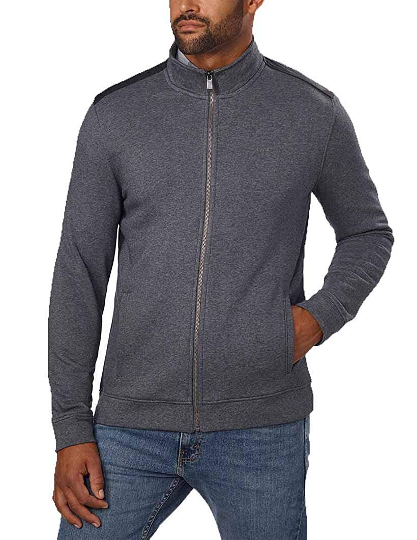 Calvin Klein Jeans Men's Full-Zip Fleece Mock Neck Sweatshirt Jacket
