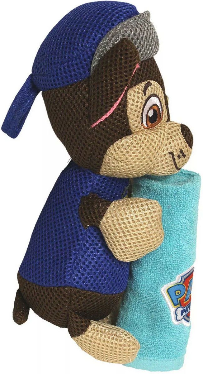 Paw Patrol Chase 2 Piece Kids Bath Set Mesh Hugger & Washcloth