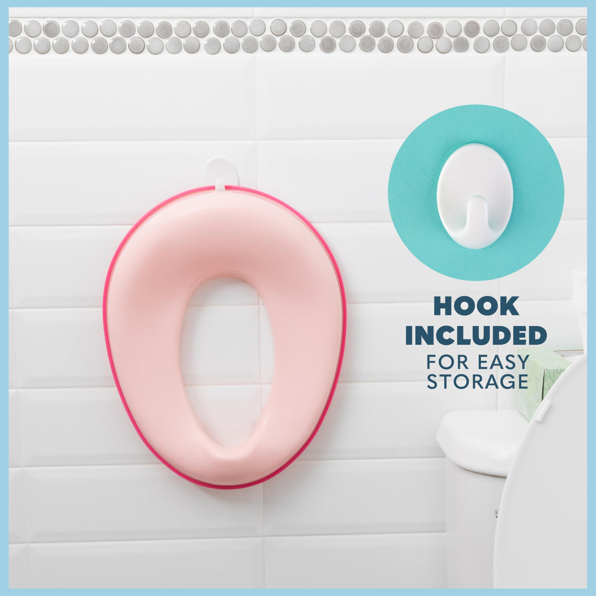 Todays Kids Toddler Potty Training Seat - Toddler Toilet Seat Attachment for Boys & Girls w/Splash Guard, Non-Slip Grip for Secure Fit, Fits Standard Round & Oval Toilets, Storage Hook Included