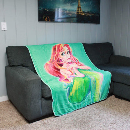 Disney Ariel Sea Shell Dreaming Under The Sea Micro Throw Blanket 46" x 60"