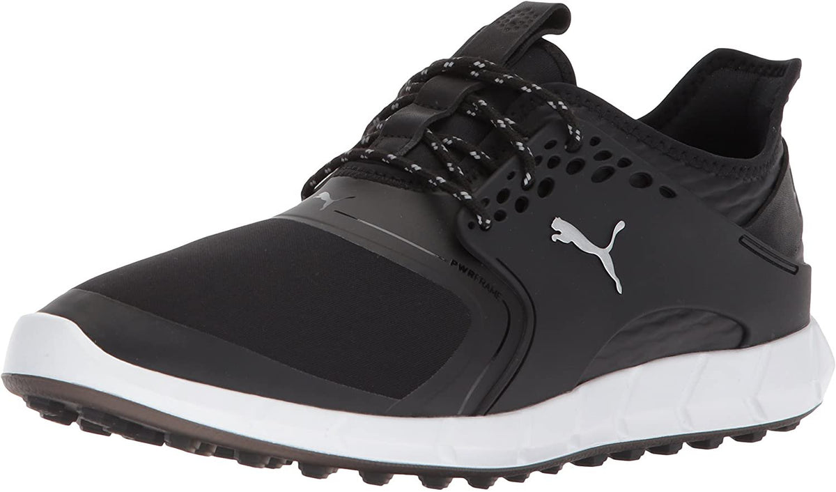 Puma Golf Men's Ignite Pwrsport Golf Shoe, Black/Silver, 8 Medium US