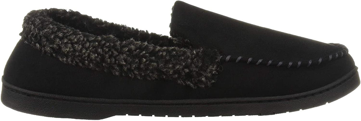 Dearfoams Men's Memory Foam Slipper Microsuede Moc Whipstitch