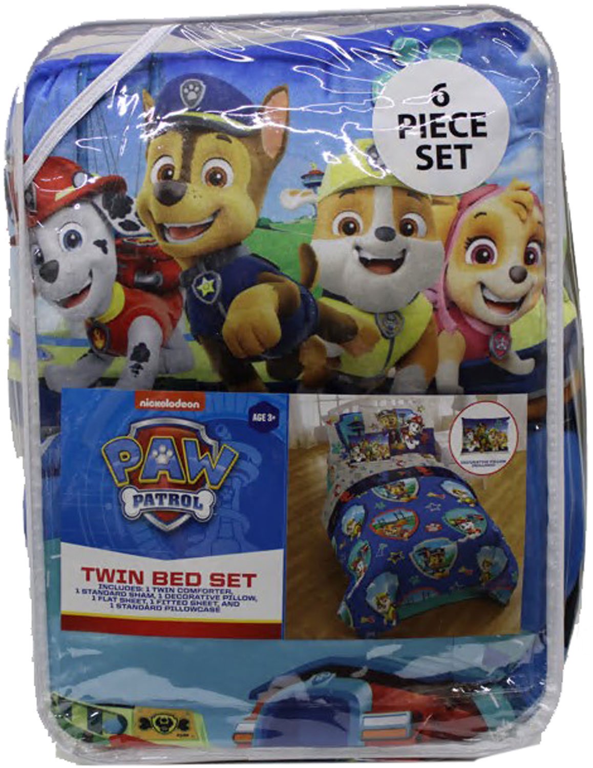 Franco Kids PAW Patrol 6-Pc. Twin Comforter, Sheets & Dec Pillow Set
