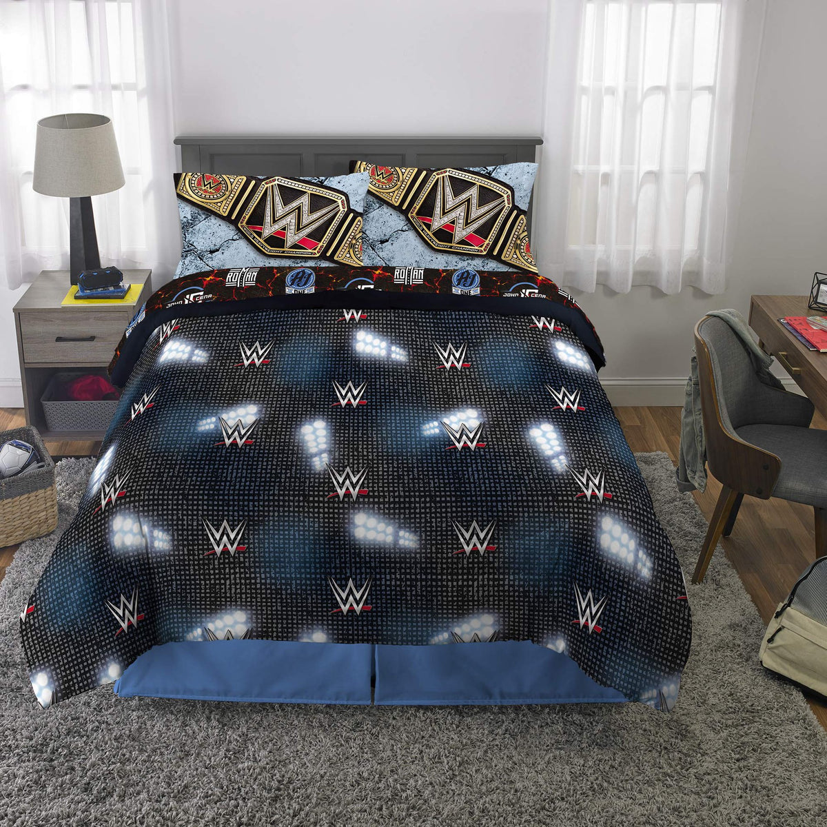 Franco Kids Bedding WWE Full Comforter & Sheet Set, 5 Piece Set