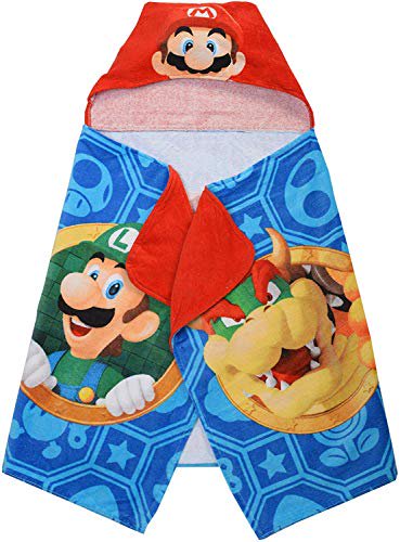 Super Mario Nintendo Hooded Towel Wrap Boys' Blue
