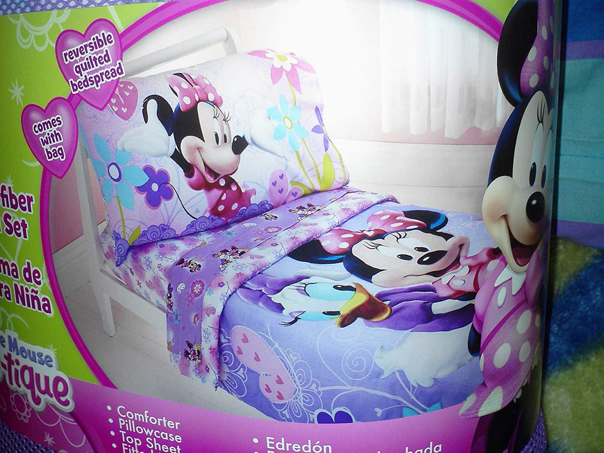 Disney Minnie Mouse 4pc Toddler Bedding Set Bow-tique Lavander