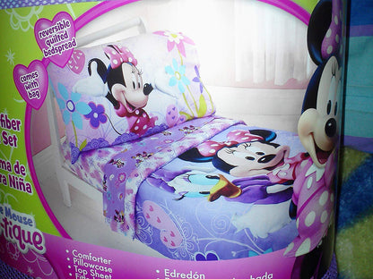 Disney Minnie Mouse 4pc Toddler Bedding Set Bow-tique Lavander