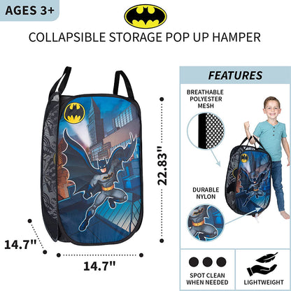 Batman Kids Room Collapsible Storage Bin Pop Up Hamper