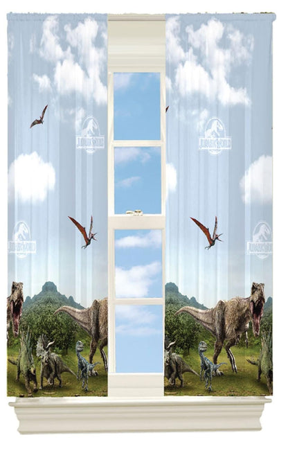 Franco Kids Jurassic World Room Window Curtains Drapes Set, 63 In L X 84 In W