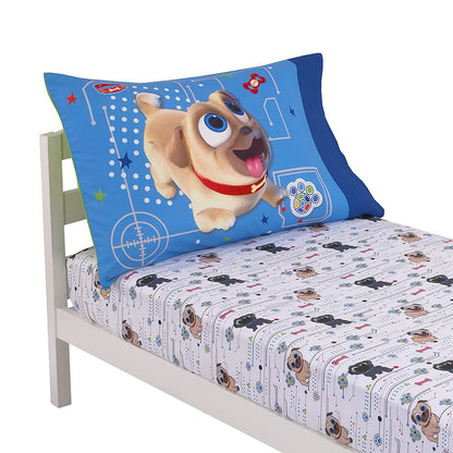 Disney Puppy Dog Pals Puppy Pals 2 Piece Toddler Sheet Set - Fitted Bottom Sheet & Reversible Pillowcase