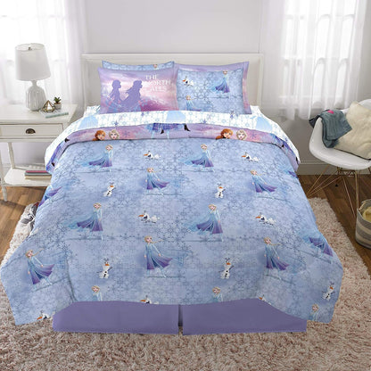 Disney Frozen 2 Kids Bedding 7 Piece Full Comforter and Sheet Set with Shams, Full Size
