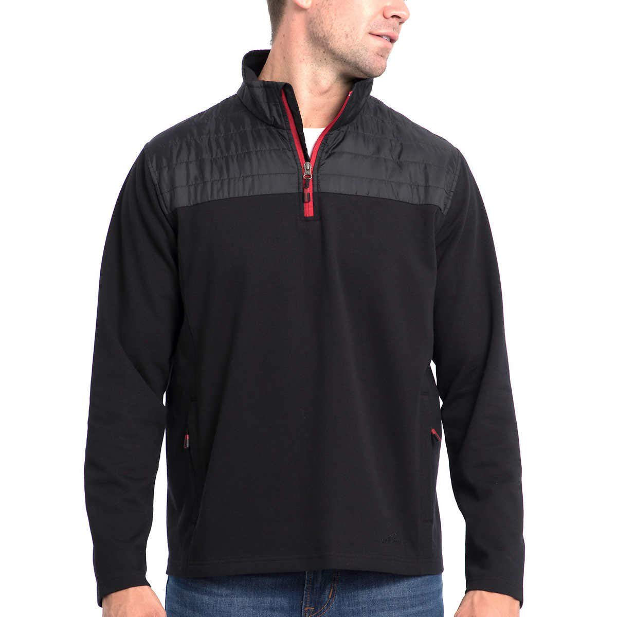 Eddie Bauer Men’s Mixed Media ¼ Zip Pullover, Variety