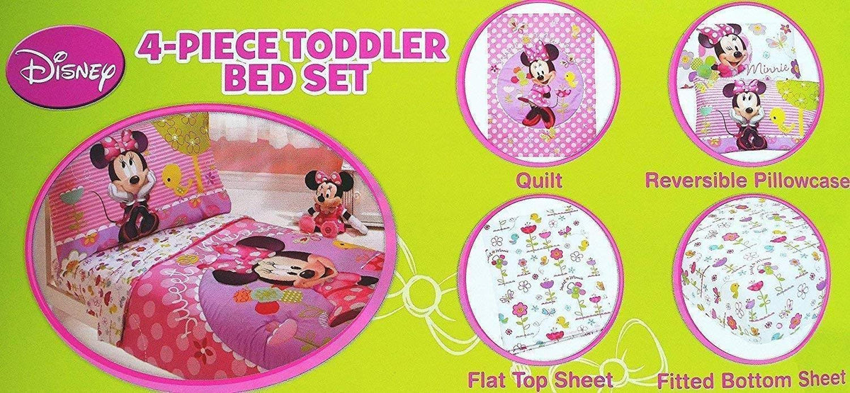Disney Minnie Mouse 4 Piece Toddler Bedding Set