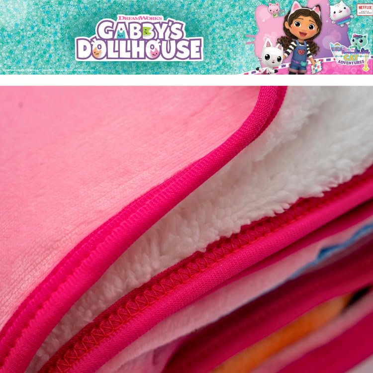 Franco Kids Gabby's Dollhouse Soft Plush Sherpa Blanket Throw, 50 in x 60 in