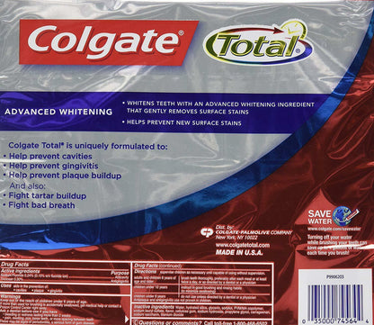 Colgate Total Advaned Whitening Toothpaste - 4 Tubes x 8 ounces per tube = 32 ounces