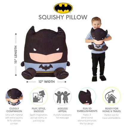 Batman Squishy Decorative Cuddle Pillow, 15" tall