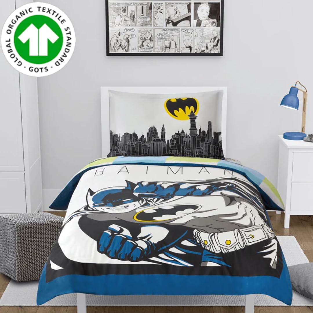 Franco Premium Organic Cotton Batman Twin Duvet Cover with Sham