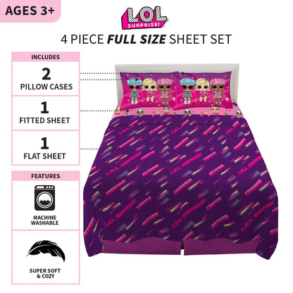 Franco Kids Bedding LOL Surprise Full Size Sheet Set