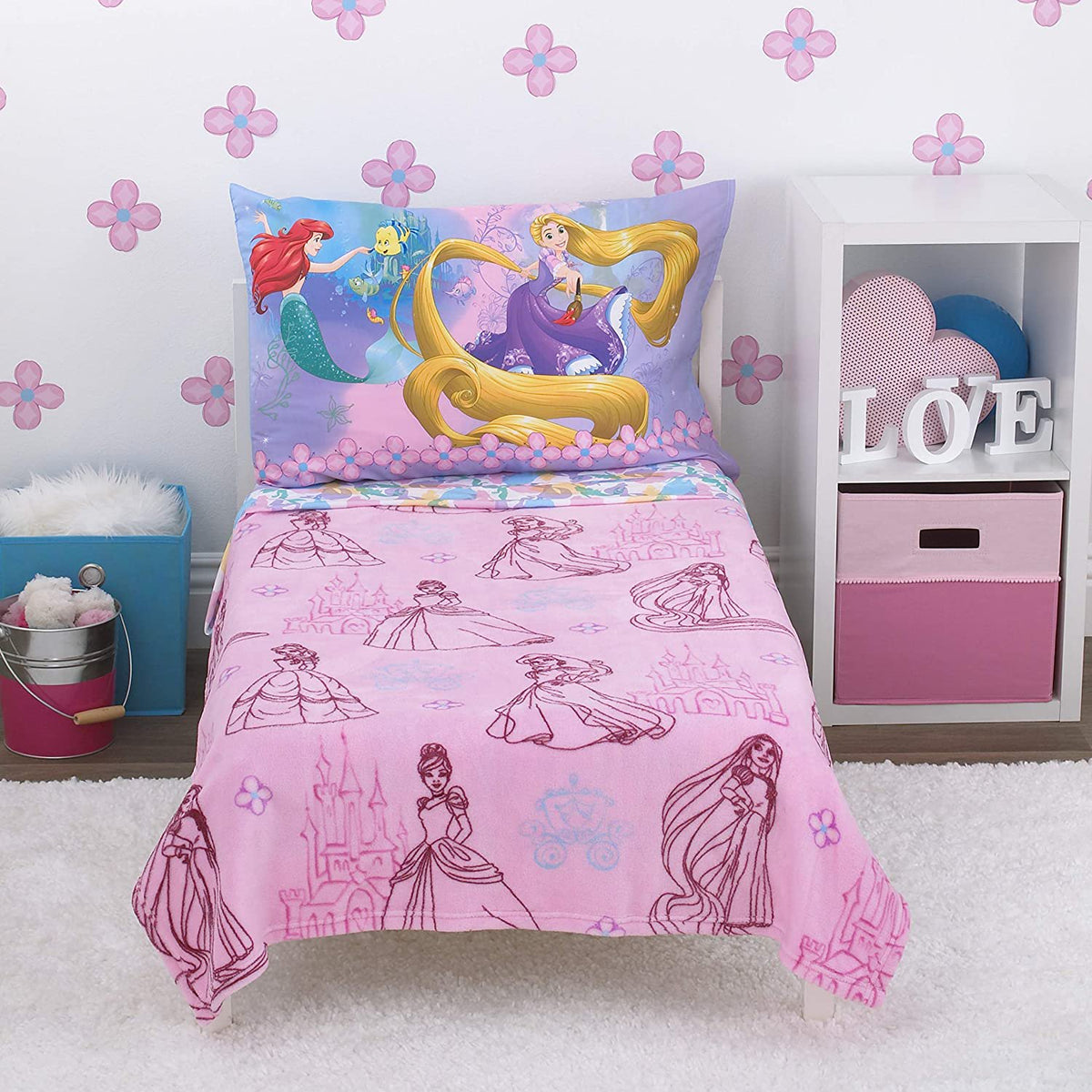 Disney Princess 4 Piece Toddler Bedding Set - Friendship is a Journey
